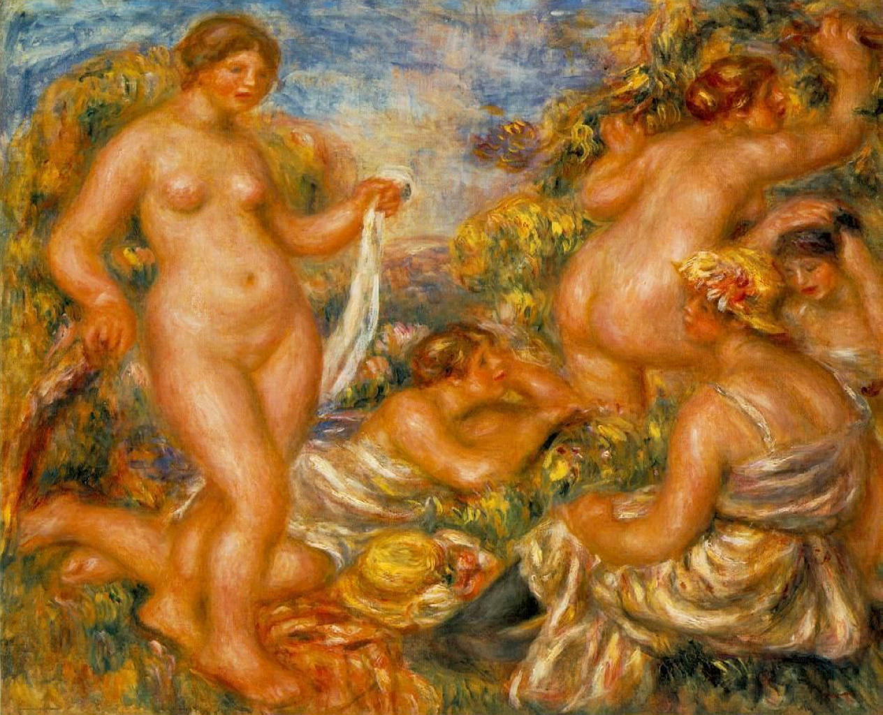 Women Bathers by Renoir - Pierre-Auguste Renoir painting on canvas